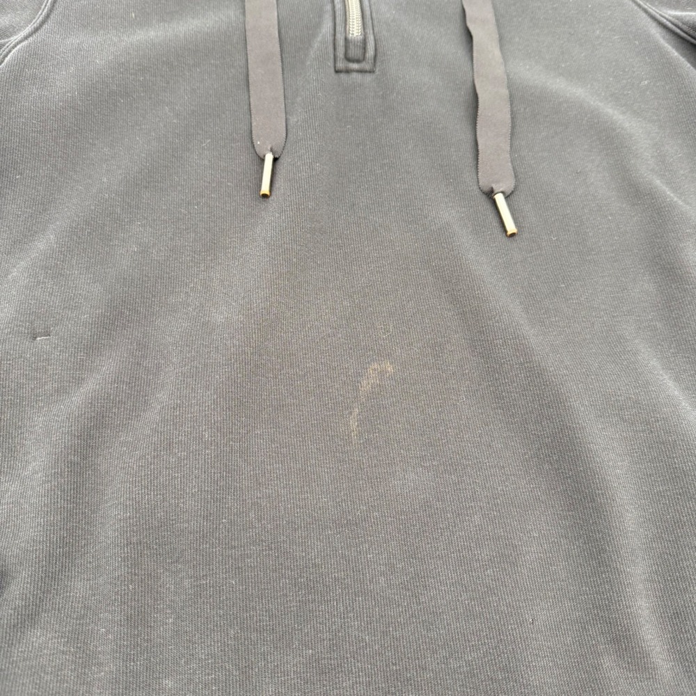 ATHLETA Large Cozy Karma Half Zip Hoodie Black Fleece High-Low Sporty Cozy *FLAW - Picture 8 of 13